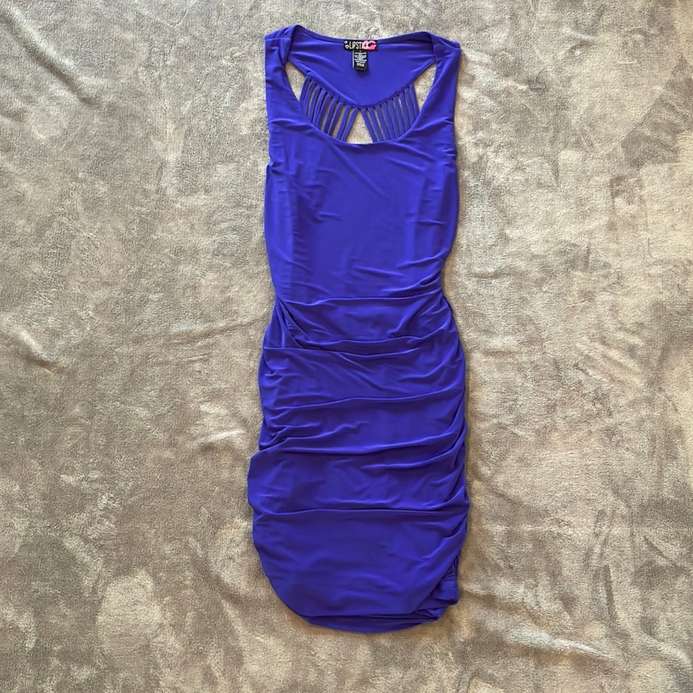 Sexy open back body con mini dress